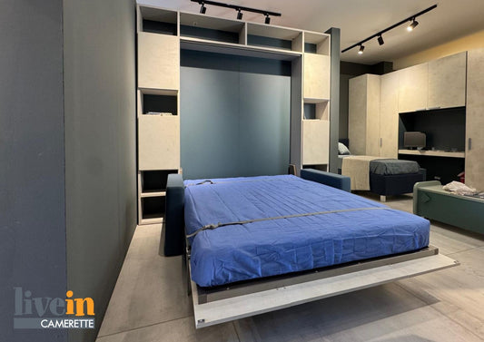 Letto a Scomparsa Matrimoniale con Divano Sfoderabile 'Magic'