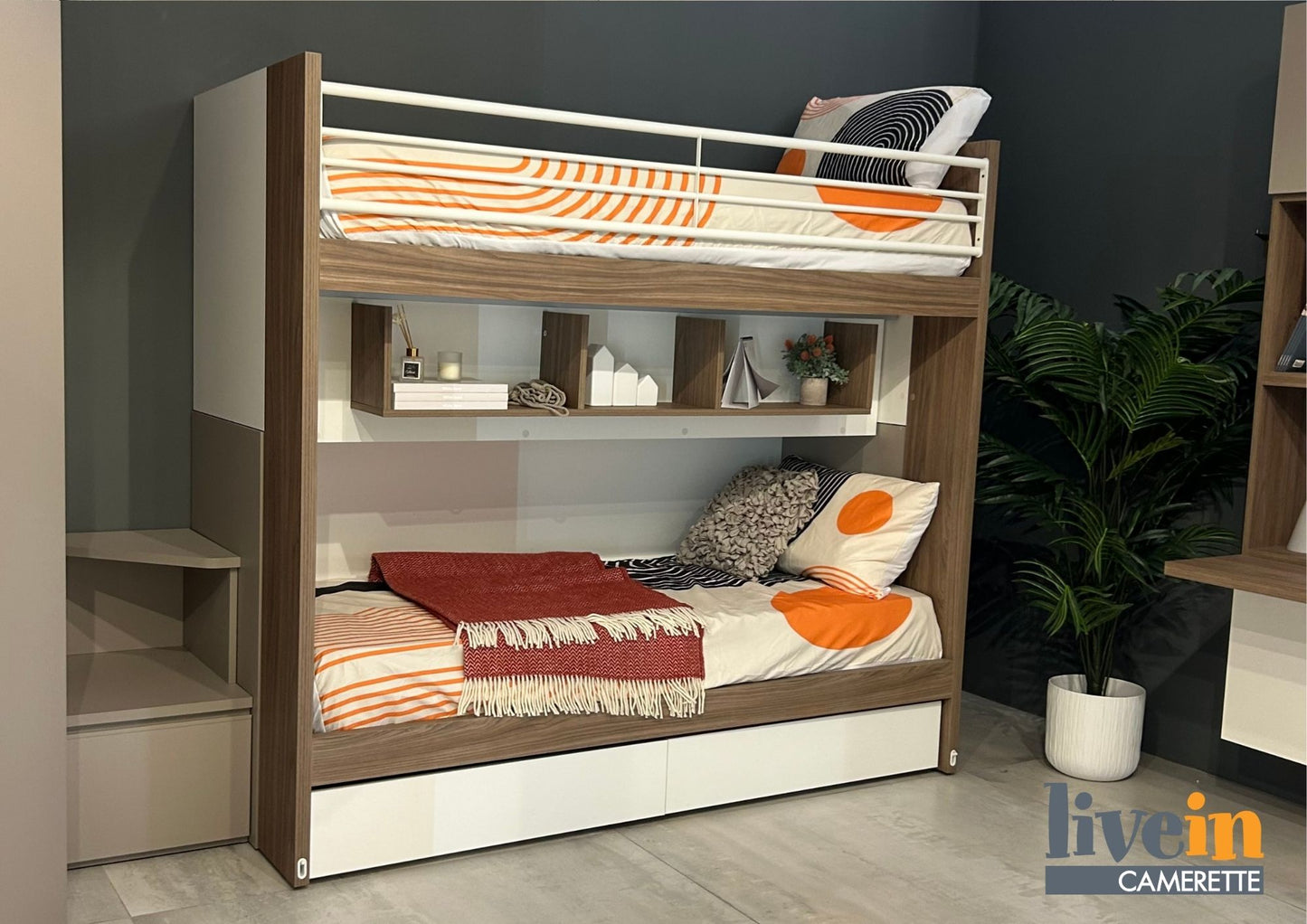 Cameretta con letto a castello scorrevole + Maxi Cabina Armadio X170