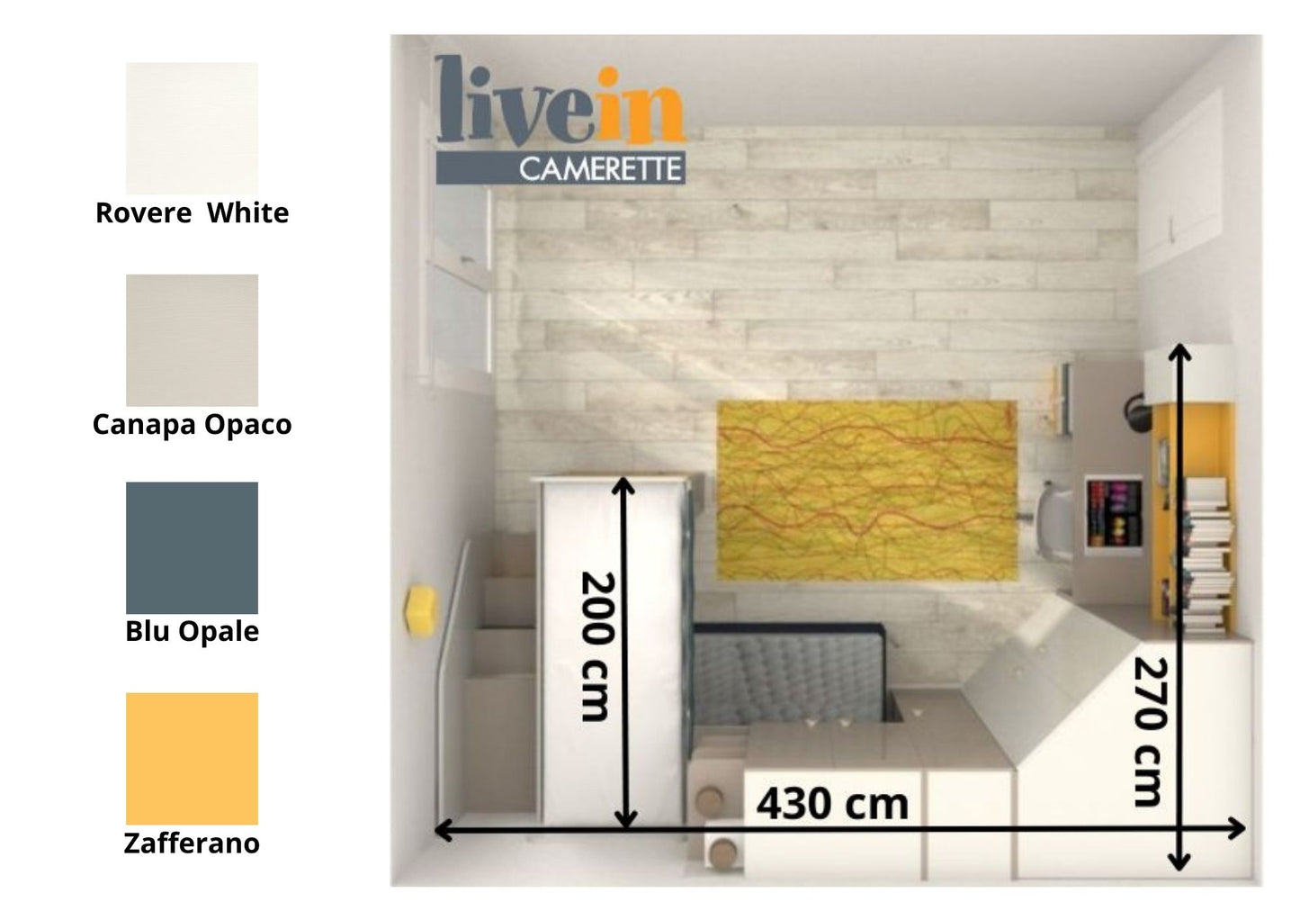 Cameretta X120 Soppalco con Cabina Armadio