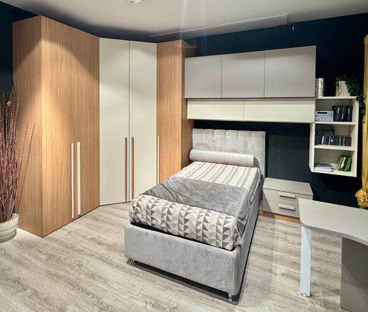 Cameretta 3D con Cabina Armadio e Letto Maxi da 100cm