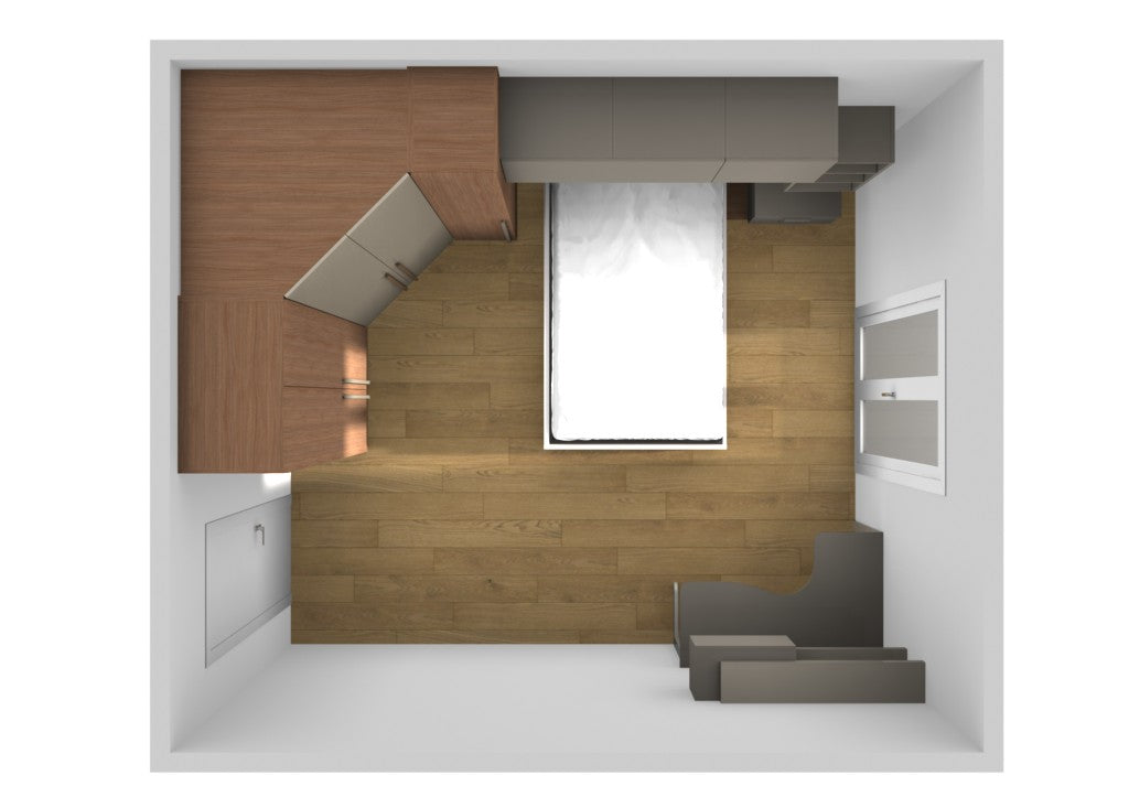 Cameretta 3D con Cabina Armadio e Letto Maxi da 100cm