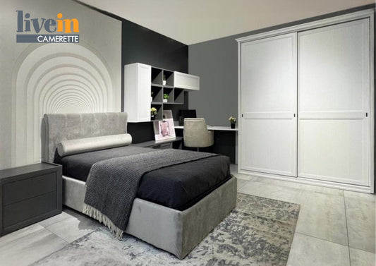 Cameretta Shabby con armadio scorrevole