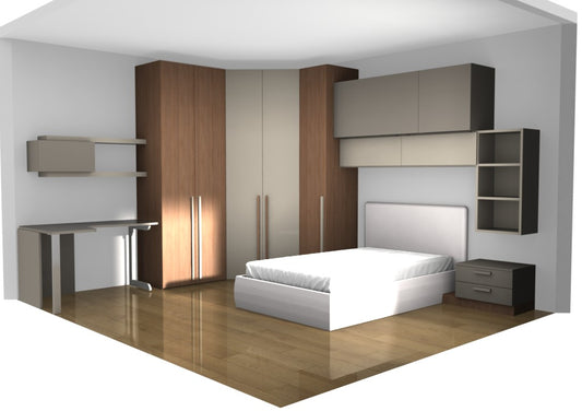 Cameretta 3D con Cabina Armadio e Letto Maxi da 100cm